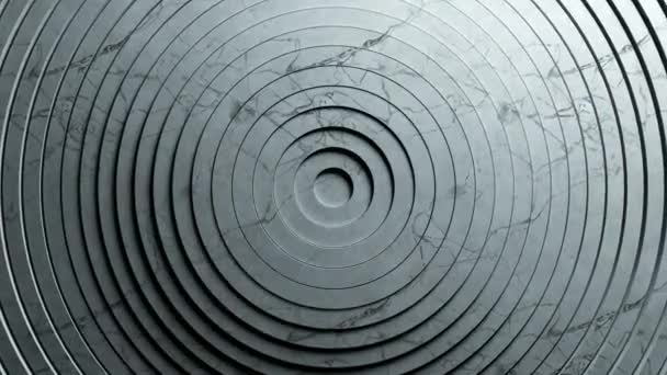 Schéma abstrait des cercles avec l'effet de déplacement. Animation d'anneaux purs en marbre texturé. Contexte abstrait pour la présentation des entreprises. Boucle sans couture 4k 3D render 