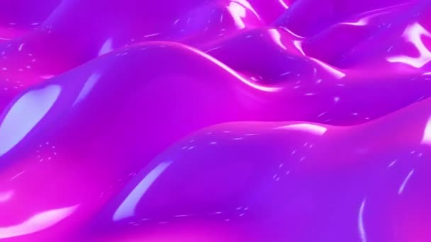 Абстрактный фон движения. Фиолетовый современный шумовой фон. Деформированная поверхность с отражениями. Бесшовный трехмерный рендер — стоковое видео