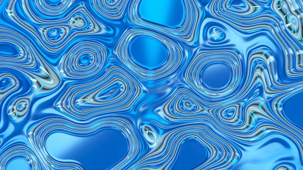 Růžový abstraktní tekutý reflexní vlnový povrch. Vlny a vlnky ultrafialových linií. 3D ilustrace — Stock fotografie