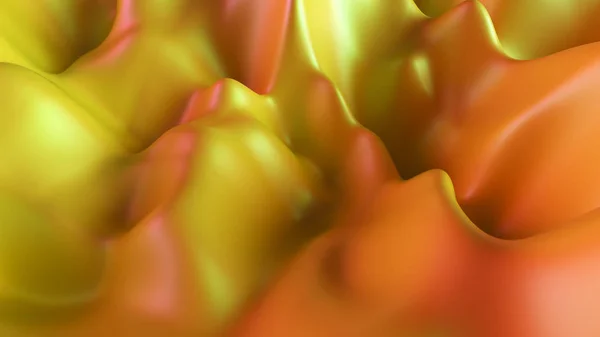 Fondo de movimiento abstracto. Amarillo moderno fluido ruido de fondo. Superficie deformada con reflejos suaves y sombras. ilustración 3d — Foto de Stock