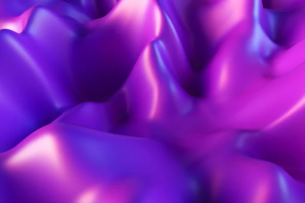 Abstrakt rörelse bakgrund. Blå lila modern vätska buller bakgrund. Deformerad yta med släta reflektioner och skuggor. 3D-illustration — Stockfoto
