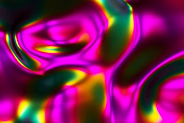 Abstracte holografische gradiënt regenboog animatie. 4k beweging grafisch. Trendy levendige textuur, mode textiel, neon kleur, ambient grafisch ontwerp, screensaver. 3d illustratie — Stockfoto