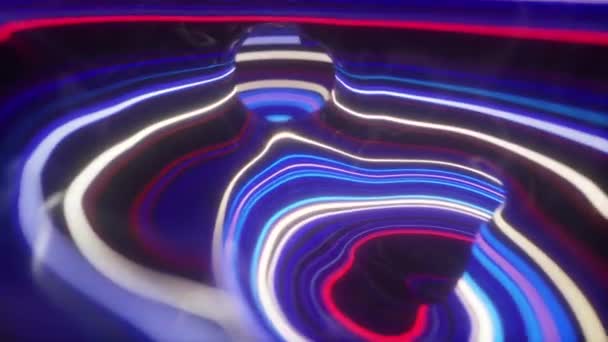 Abstract kleurrijke achtergrond van topografische kaart concept. Golvend decor. Ruimteoppervlak. magische neon licht gebogen wervellijn. Naadloze lus 3d renderen — Stockvideo