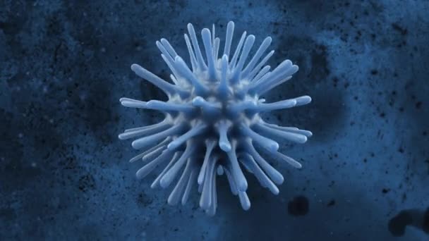A deadly coronavirus bacterium under a microscope. Pathogen outbreak of bacterium and virus, disease causing microorganisms like the Coronavirus. Seamless loop 3d render — Stock Footage A deadly coronavirus bacterium under a microscope. Pathogen outbreak of bacterium and virus, disease causing microorganisms like the Coronavirus. Seamless loop 3d render Stock Footage