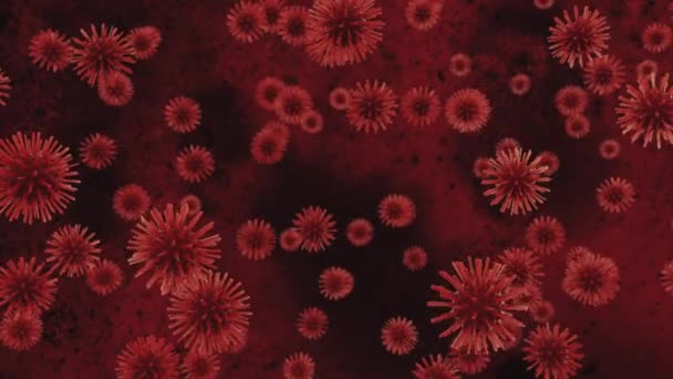 Una bacteria mortal del coronavirus bajo un microscopio. Brote patógeno de bacterias y virus, microorganismos causantes de enfermedades como el Coronavirus - 3d render — Vídeo de stock