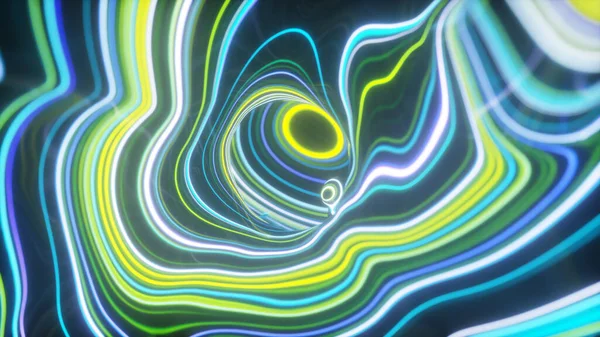 Abstract colorful background of topographic map concept. Wavy backdrop. Space surface. magic neon light curved swirl line. 3d illustration — Stockfoto