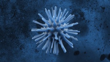A deadly coronavirus bacterium under a microscope. Pathogen outbreak of bacterium and virus, disease causing microorganisms like the Coronavirus. 3d illustration