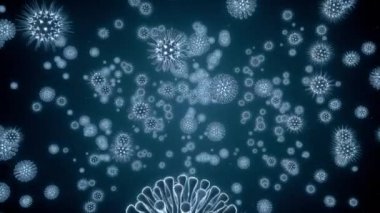 Pathogen outbreak of bacterium and virus, disease causing microorganisms like the Coronavirus - seamless loop 3D render