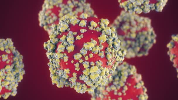 Novo conceito de coronavírus 2019-nCov responsável por surtos de gripe aviária e gripe coronavírus como casos perigosos de uma estirpe de gripe como uma pandemia — Vídeo de Stock