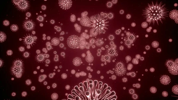 Pathogen outbreak of bacterium and virus, disease causing microorganisms like the Coronavirus - 3d illustration