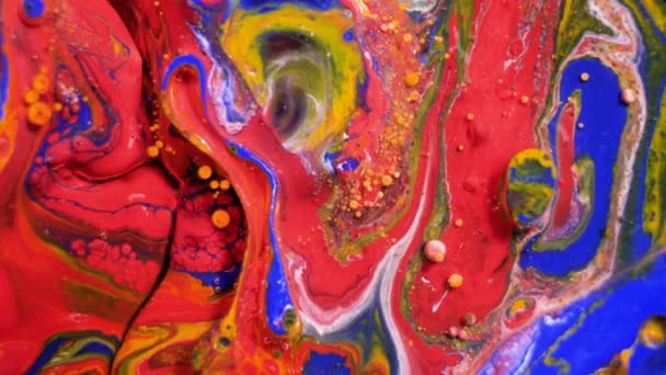 Abstract kleurrijke achtergrond gemaakt van acrylverf. Ongelooflijke patronen. De kunst van het schilderen — Stockvideo