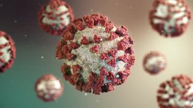 Araştırmacılar için COVID-19 'un yüzeyinin 3 boyutlu görüntülenmesi. Bakteri rotasyonu. Şiddetli akut solunum sendromu Coronavirus SARS-CoV-2, eski adıyla 2019-nCoV. Kusursuz 3D döngü oluşturucu