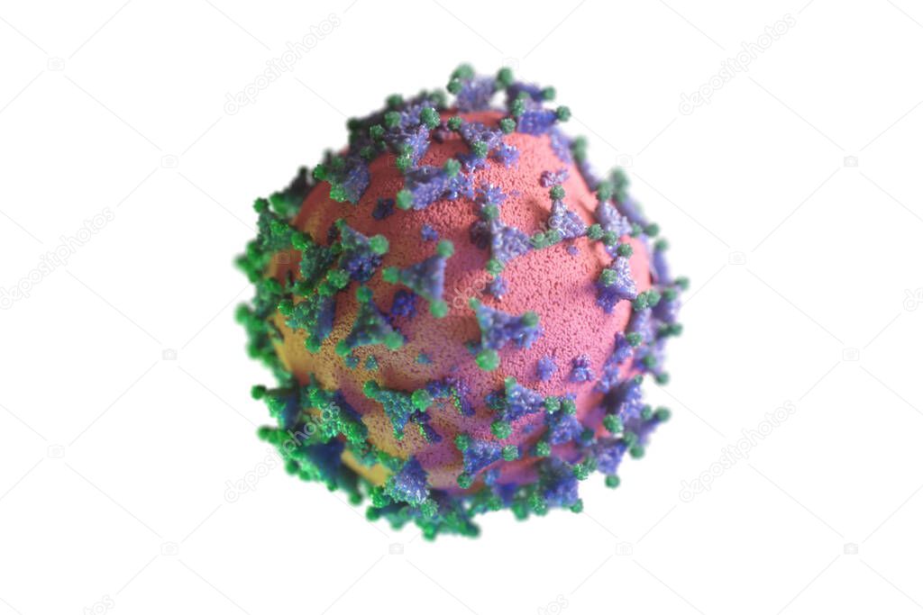 Coronavirus COVID-19 isolated on white background 3d illustration