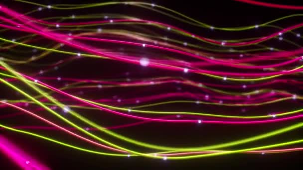 Líneas de fibra abstracta. Líneas de fibra óptica brillantes abstractas. haz de luz brillante para una rápida transferencia de datos para conexiones a Internet de alta velocidad. Lazo inconsútil 3d render — Vídeos de Stock