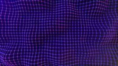 Geometrik dalga ızgaralı teknolojik uzay. Soyut dijital bağlantı. Kusursuz 3D döngü oluşturucu