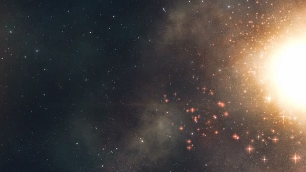 Uzayda uçmak. Uzay arkaplanı. Milyarlarca yıldız ve galaksi. Uzay nebulası arkaplanı — Stok video