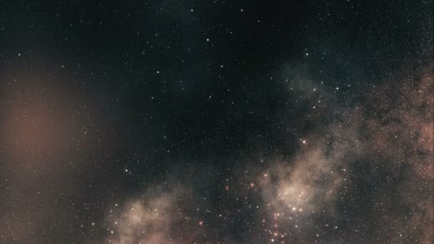 Uzayda uçmak. Uzay arkaplanı. Milyarlarca yıldız ve galaksi. Uzay nebulası arkaplanı — Stok video
