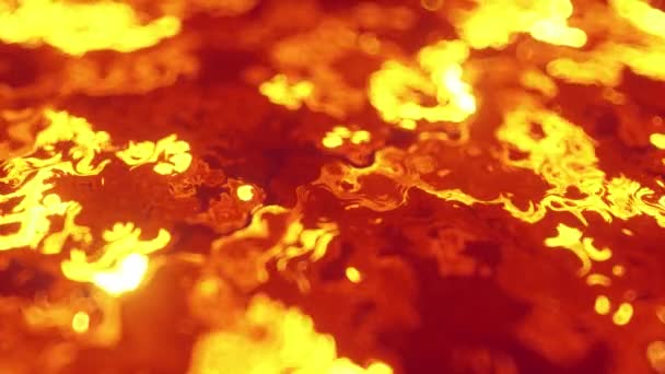 Abstrakt bakgrund av flödande glödande lava — Stockvideo