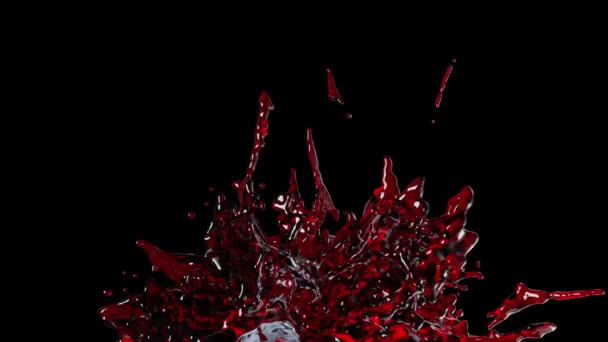 Velkolepé cákání vína ve zpomaleném filmu na bílém izolovaném pozadí — Stock video