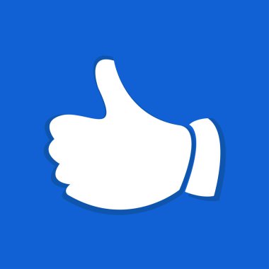 Başparmak yukarı hareket düz simgesi.