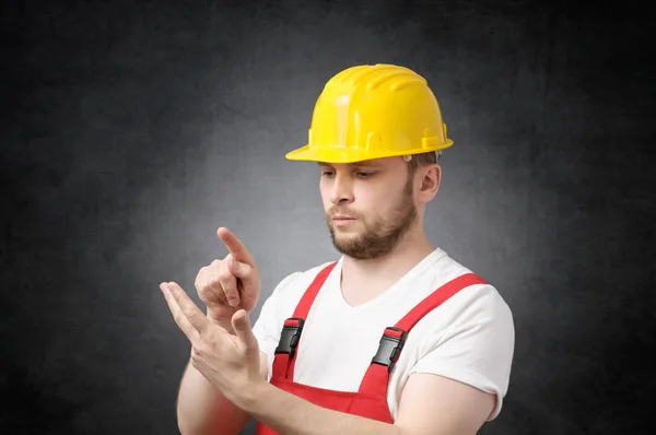 Counting construction worker — Stock Photo, Image