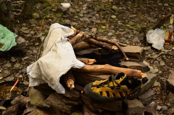 rainy day during camping