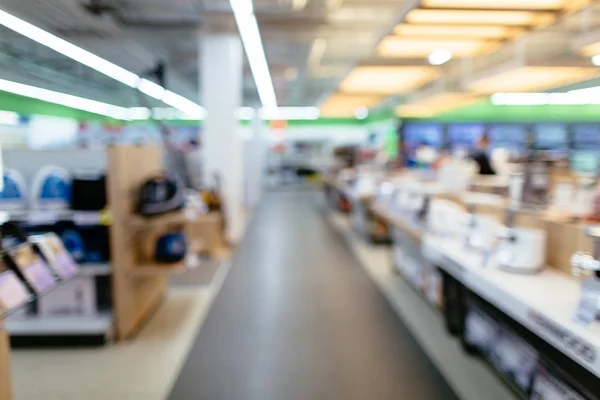Electronics store blurred background. Electronics store in shopping mall — Stock Photo, Image