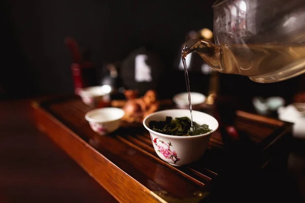 De traditionele Chinese thee ceremonie. — Stockfoto