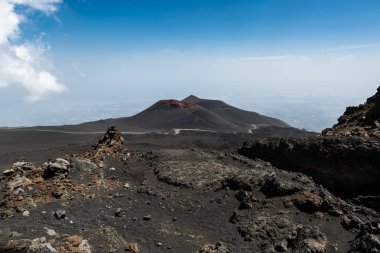 Bir faal yanardağı Etna Sicilya, İtalya kraterler