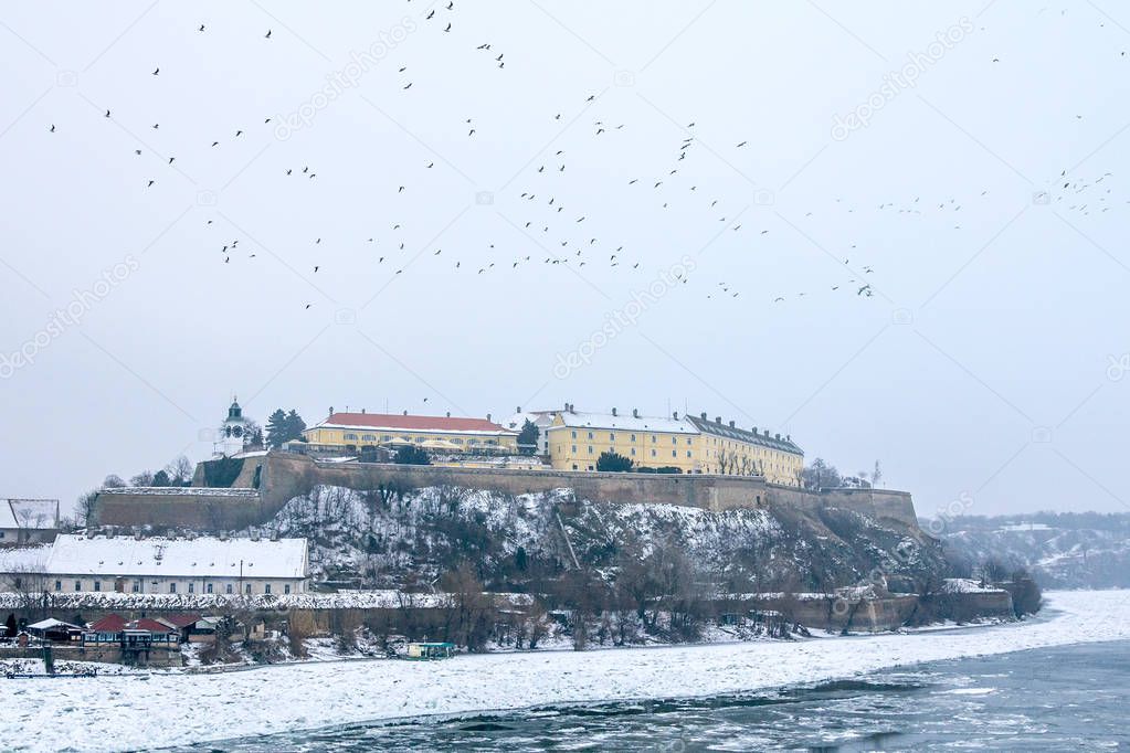 Petrovaradin fortress in Novi Sad, Serbia, in winter