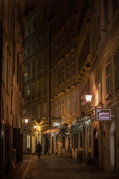 Viena Austria Noviembre 2019 Calle Kurrentgasse Una Típica Calle Estrecha — Foto de Stock