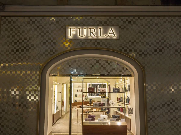 Vienna Austria Novembre 2019 Logo Furla Davanti Alla Loro Boutique — Foto Stock