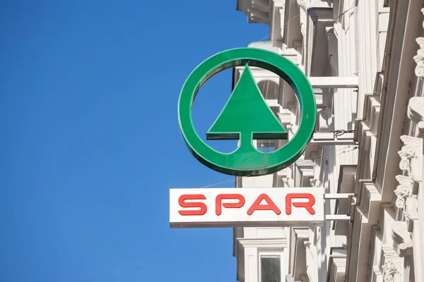 Viena Austria Noviembre 2019 Logotipo Spar Uno Sus Supermercados Viena — Foto de Stock