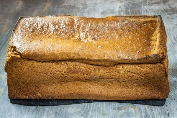 Loaf of a French gluten free load of bread, seen from above. It is designed as an alternative for people with health issue, especially people who are gluten intolerant.