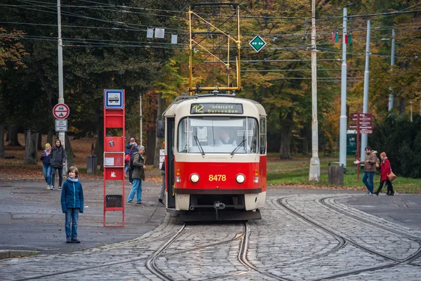 Прага Чехия Ноября 2019 Года Пражский Трамвай Называется Prazske Tramvaje — стоковое фото