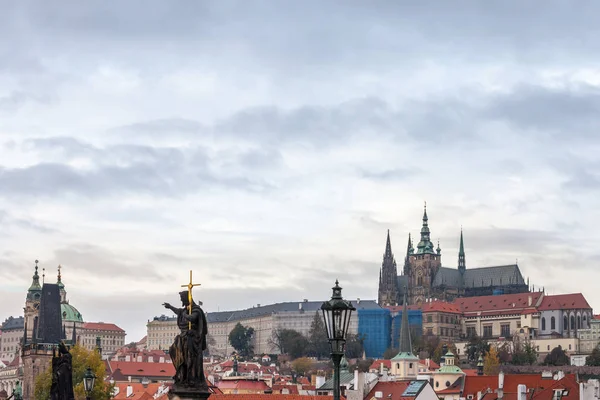 Panorama Starého Města Prahy Česká Republika Zaměřením Hradčany Pražský Hrad — Stock fotografie