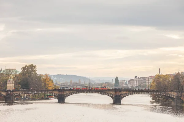 Panorama Praga República Checa Visto Desde Río Moldava También Llamado —  Fotos de Stock