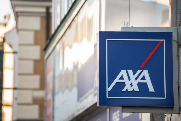 Praag Tsjechië November 2019 Axa Logo Hun Lokale Agent Praag — Stockfoto