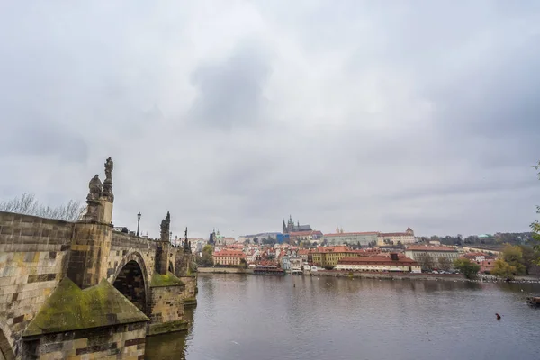 Panorama Vieille Ville Prague République Tchèque Avec Accent Sur Pont — Photo