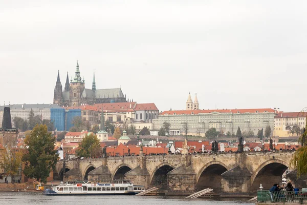 Prag Tschechien November 2019 Karlsbrücke Karluv Most Und Prager Burg — Stockfoto