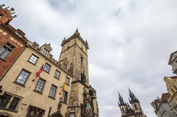 Praça Cidade Velha Staromestske Namesti Praga República Checa Tarde Com — Fotografia de Stock