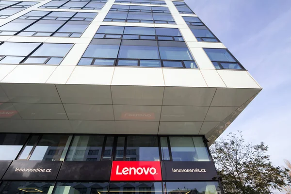 Prague Czechia Novembro 2019 Lenovo Assina Sua Loja Escritório Principal — Fotografia de Stock