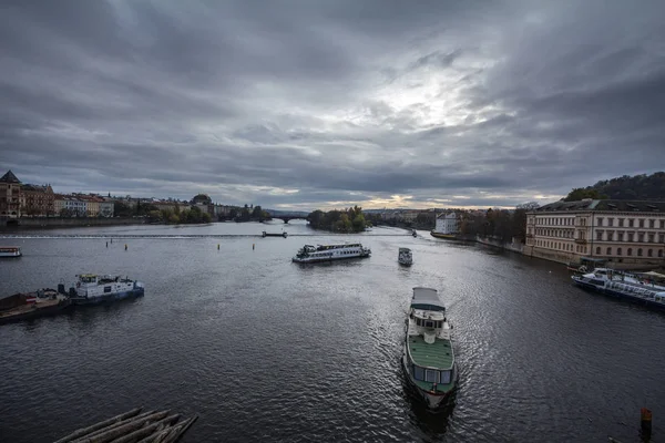 Panorama Van Praag Tsjechië Gezien Vanaf Moldau Rivier Ook Wel — Stockfoto