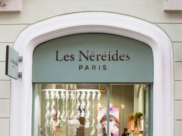Prag Tjeckien November 2019 Les Nereides Logo Framför Deras Huvudbutik — Stockfoto