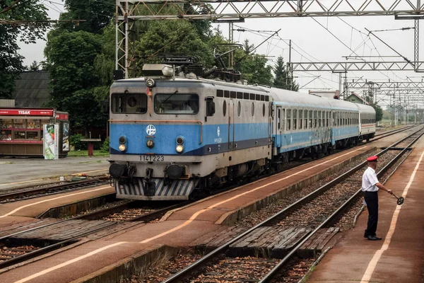 Strizivojna Vrpolje Kroatien Juni 2009 Elektrische Lokomotive Der Kroatischen Eisenbahn — Stockfoto