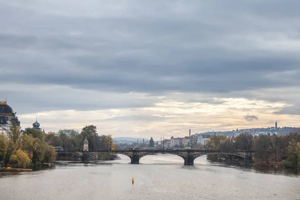 Panorama Van Praag Tsjechië Gezien Vanaf Moldau Rivier Ook Wel — Stockfoto