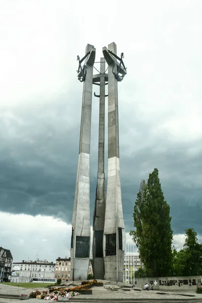 Gdansk Polska Czerwca 2009 Pomnik Poległych Pracowników Stoczni Gdańskiej Zwany — Zdjęcie stockowe