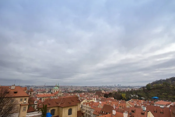 Panorama Prague République Tchèque Haut Château Pendant Après Midi Nuageux — Photo
