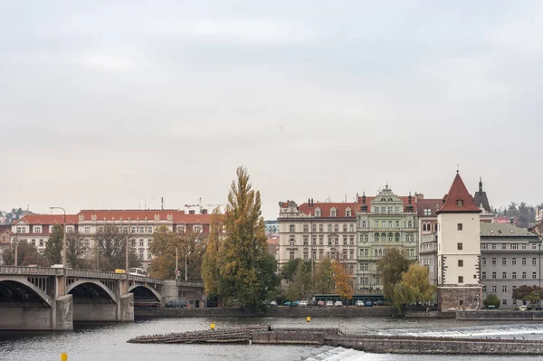 Jirasek Köprüsü Diğer Adıyla Jiraskuv Most Çek Cumhuriyeti Prag Vltava — Stok fotoğraf
