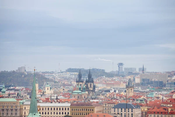 Panorama Prague République Tchèque Haut Château Pendant Après Midi Nuageux — Photo